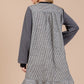 Ces Femme Striped Patchwork Round Neck Terry Sweatshirt Dress