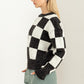 Weekend Chills Checkered Long Sleeve Sweater