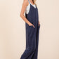 Mittoshop Patch Pocket Wide Leg Sleeveless Jumpsuit