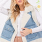 SAGE + FIG Pocketed Collared Neck Sherpa Vest