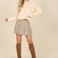 Plaid pleated mini skirt