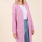 Mittoshop Open Front Long Sleeve Longline Cardigan