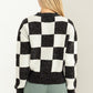 Weekend Chills Checkered Long Sleeve Sweater