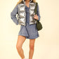 VERY J Shiny Metallic Zip Up Puffer Vest