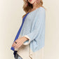 ADORA Side Slit Color Block Long Sleeve Sweater