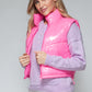 Snobbish Zip Up Turtleneck Shiny Quilted Vest