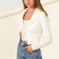 Miss Mesmerize Fur Trim Tie Front Ribbed Cardigan