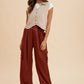 Annie Wear Wide Leg Cargo Satin Pants