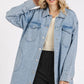 Mittoshop Light Wash Patch Pocket Longline Denim Jacket