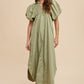 Annie Wear Smocked Puff Sleeve Midi Dress