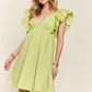 ADORA Smocked Back Ruffled Cap Sleeve Babydoll Dress