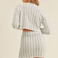 MABLE Houndstooth Cropped Knit Cardigan and Mini Skirt Set