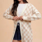 Annie Wear Checkered & Striped Open Front Long Sleeve Cardigan