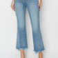 RISEN Full Size High Rise Frayed Hem Flare Jeans