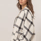 HYFVE Plaid Long Sleeve Cardigan with Side Slit Pockets