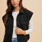 Annie Wear Texture Quilted Snap Down Vest Coat