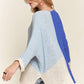 ADORA Side Slit Color Block Long Sleeve Sweater