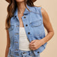 Annie Wear Collared Neck Button Down Denim Vest