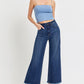 RISEN Full Size Raw Hem Cropped Wide Leg Jeans