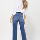 Distressed High Rise Ankle Relaxed Straight Jeans