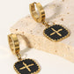 Plus Sign Square Shape Drop Earrings