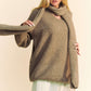 Davi & Dani V-Neck Dropped Shoulder Sweater with Scarf