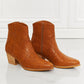 MMShoes Watertower Town Faux Leather Western Ankle Boots in Ochre