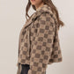 HYFVE Zip Up Sherpa Checkered Hooded Jacket