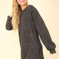 VERY J Mineral Washed Oversized Sweatshirt Mini Dress