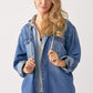 RISEN Zip Up Hooded Denim Shacket