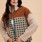 Annie Wear Plaid Zip Up Drop Shoulder Sherpa Jacket