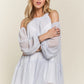 ADORA Cold Shoulder Balloon Sleeve Mini Dress