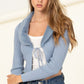 Miss Mesmerize Fur Trim Tie Front Ribbed Cardigan