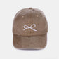 Zenana Bow Embroidered Washed Cotton Caps