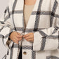 HYFVE Plaid Long Sleeve Cardigan with Side Slit Pockets