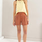 HYFVE High Waist Pleated Linen Shorts