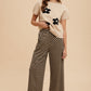 Annie Wear Drawstring Checkered Wide Leg Pants