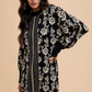 Annie Wear Floral Jacquard Round Neck Sweater Dress