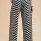 Annie Wear Drawstring Checkered Wide Leg Pants