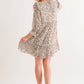 And The Why Leopard Ruffle Hem Woven Mini Dress