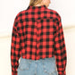 See Ya Plaid Print Button-Up Crop Top