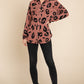 BOMBOM Animal Print Button Up Knit Shacket