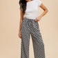 Annie Wear Drawstring Checkered Wide Leg Pants