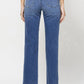 Distressed High Rise Ankle Relaxed Straight Jeans