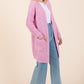 Mittoshop Open Front Long Sleeve Longline Cardigan