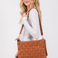 Fame Faux Leather Basket Weave  Crossbody Bag