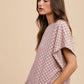 Annie Wear Checkered Round Neck Short Sleeve T-Shirt