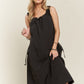 ADORA Drawstring Slit Back Cargo Dress