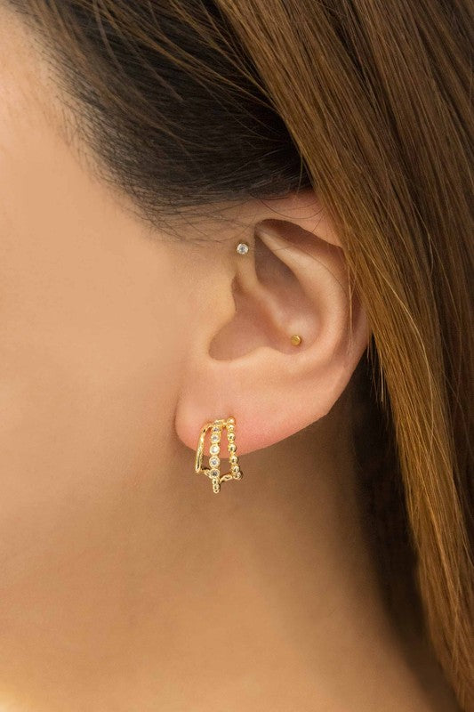 Heiress Huggie Hoop Earrings