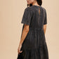 Annie Wear Mineral Washed Round Neck Short Sleeve Denim Dress